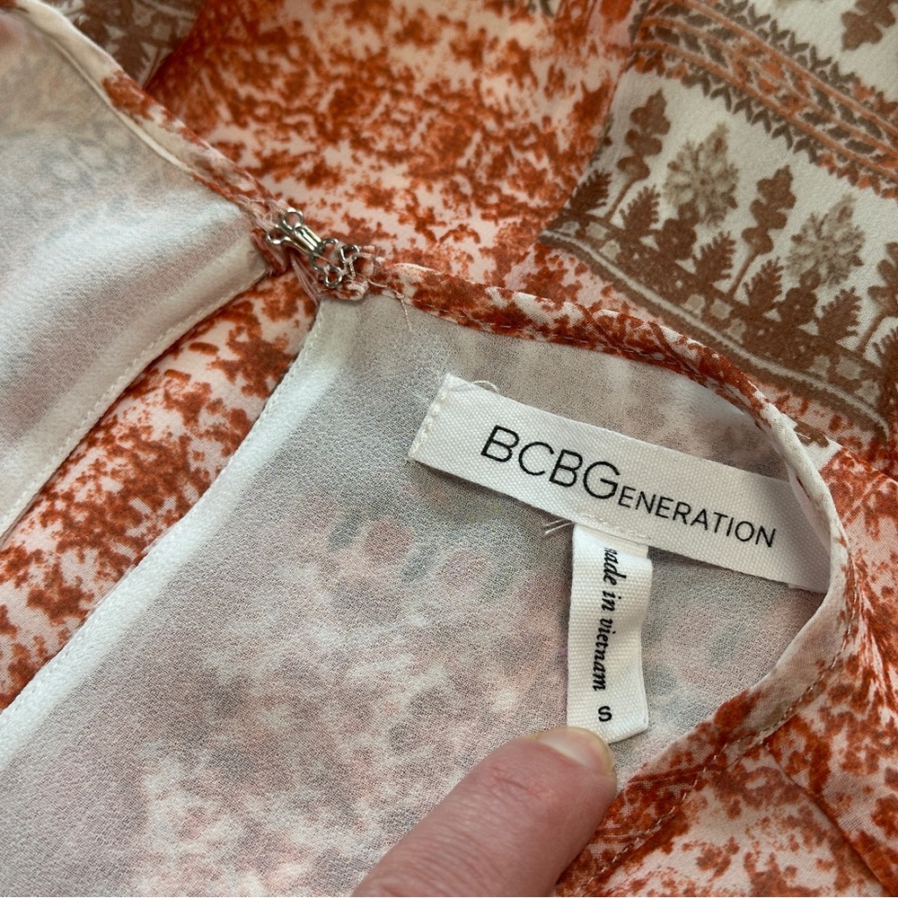 Bcbgeneration Orange Patterned Sleeveless Blouse … - image 8